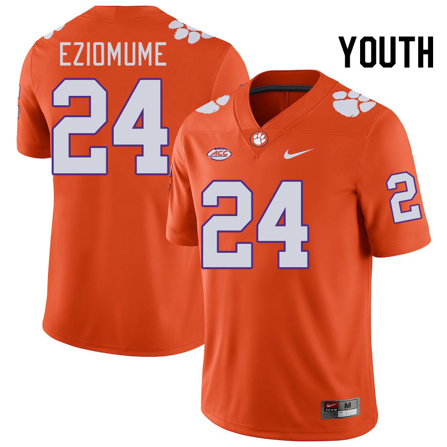 Youth #24 David Eziomume Clemson Tigers College Football Jerseys Stitched-Orange